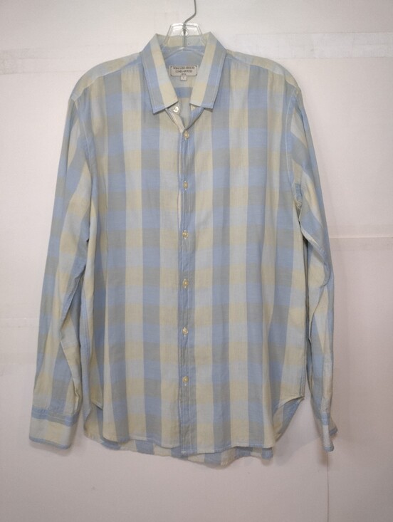 What Goes Around Comes Around Other - What Goes Around Comes Around Men's Blue & Cream Plaid Button-Up Shirt